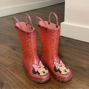 Toddler girls 8 Minnie light up rain boots western chief